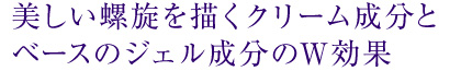 美しい螺旋を描くクリーム成分と
ベースのジェル成分のＷ効果