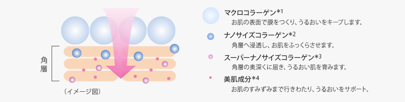 3種類のコラーゲンイメージ図