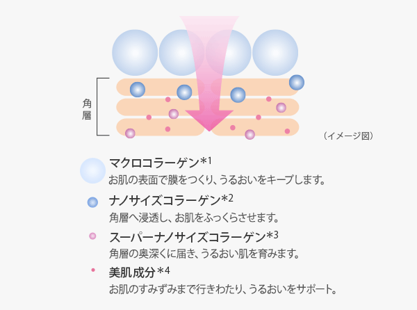 3種類のコラーゲンイメージ図