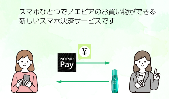 ノエビアペイはスマホひとつでノエビアのお買い物ができる
新しいスマホ決済サービスです