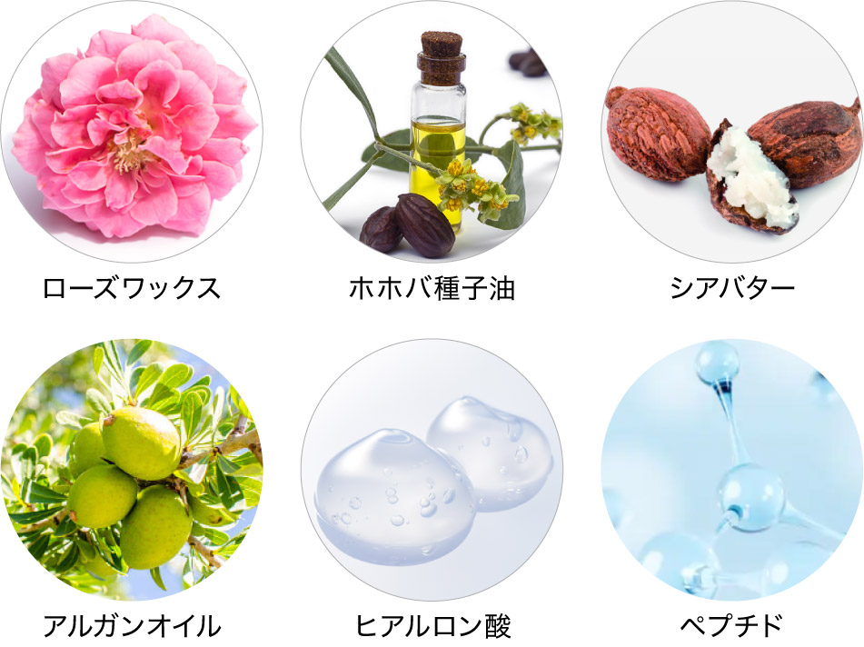 5つの植物エキスと2つの美容成分