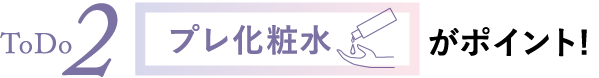 ToDo2 プレ化粧水がポイント！