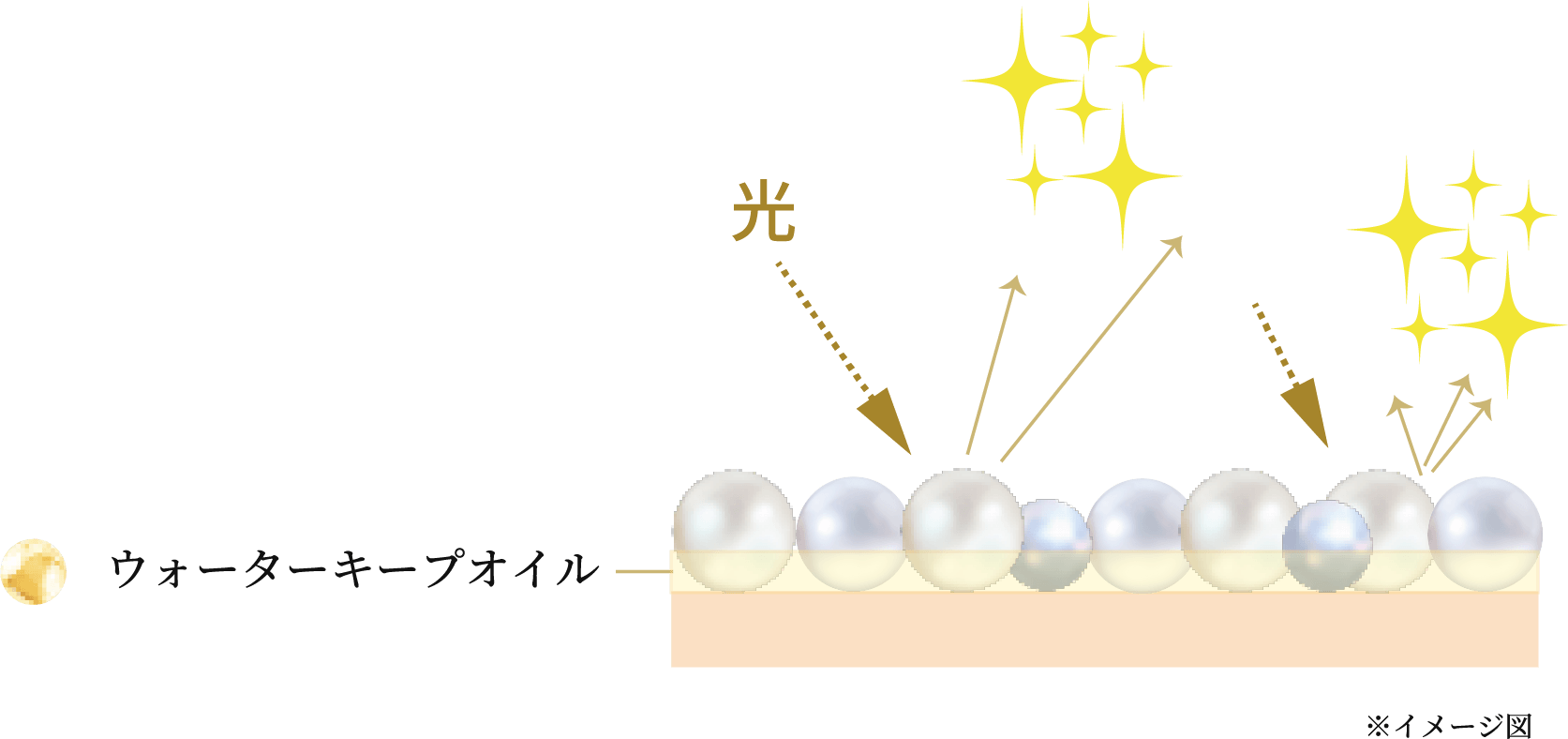 繊細なパウダーのイメージ図